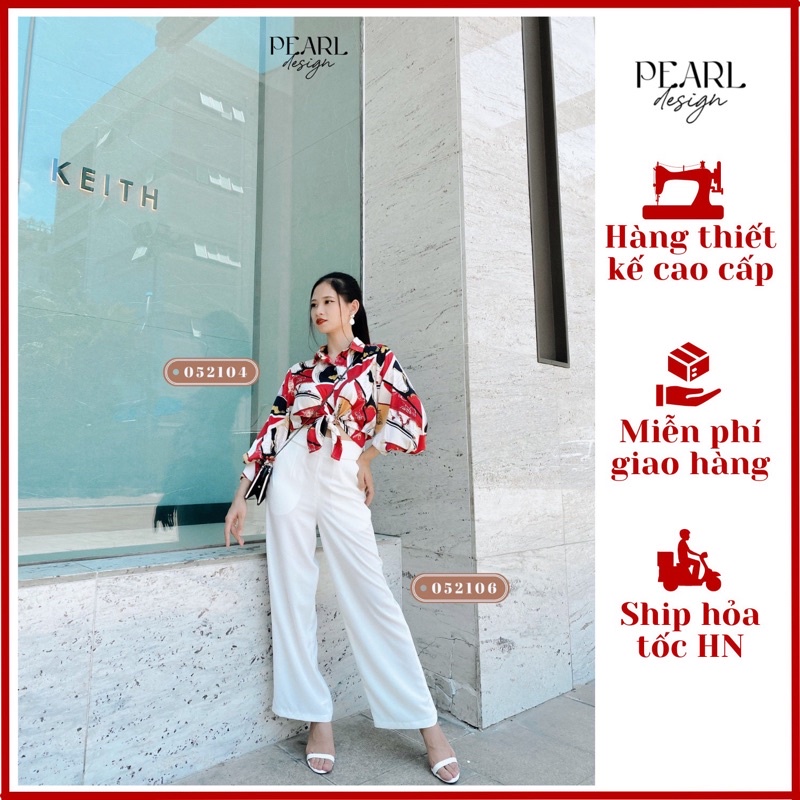 Quần suông ống rộng đẹp quần công sở nữ thiết kế cao cấp Pearl Design 052106
