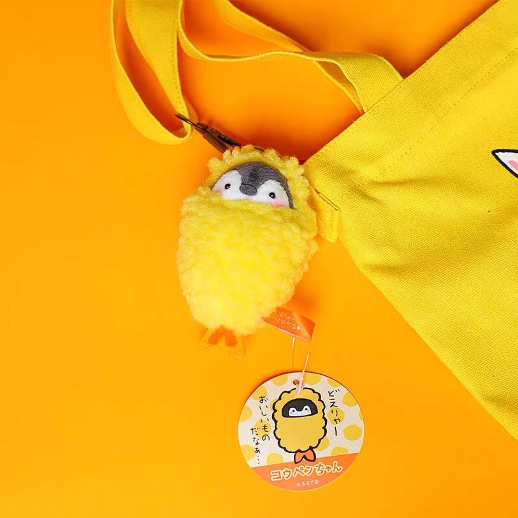 Móc khóa hình chim cánh cụt nhồi bông dễ thương phong cách nhật bản