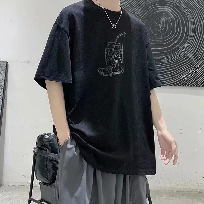 Áo thun tay ngắn in hình nước cam giản dị dành cho nam và nữ M-5XL