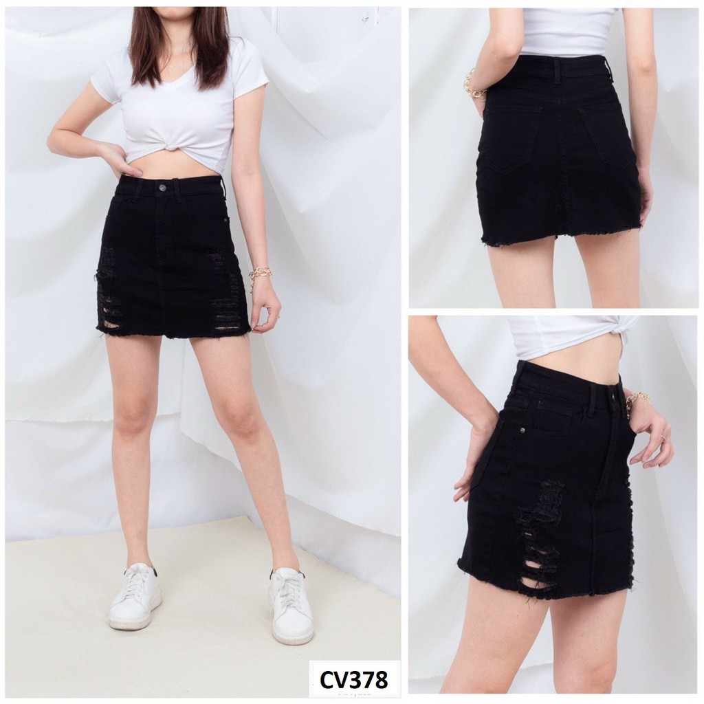 Chân váy ngắn kiểu rách co giãn có quần CV378