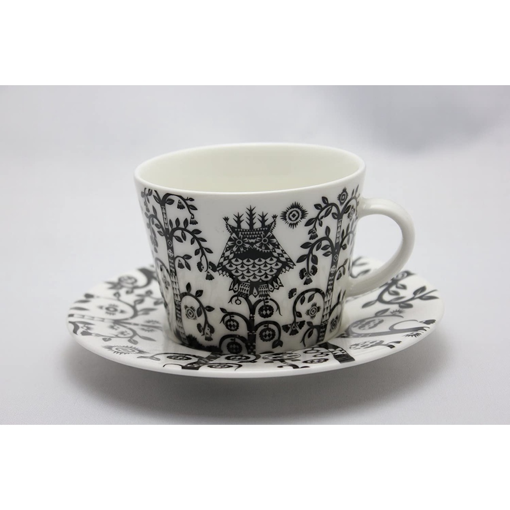 Tách sứ uống trà Taika Iittala 200ml Phần Lan, họa tiết Bắc Âu đen
