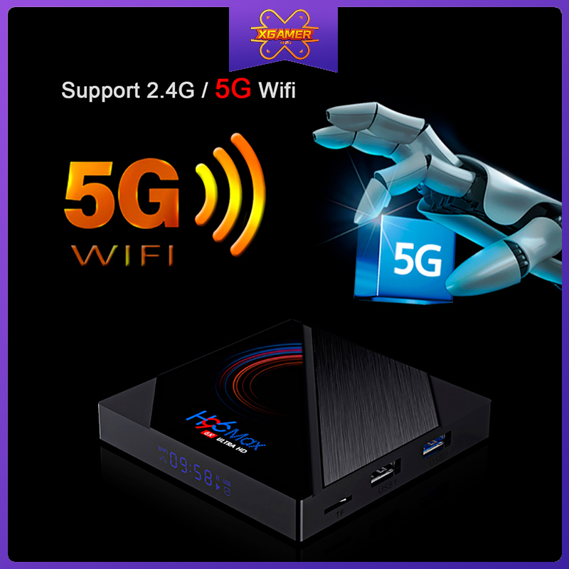 Đầu TV Box H96 Max H616 Android 10 4g 64gb 1080p 6k Bt có kèm phụ kiện