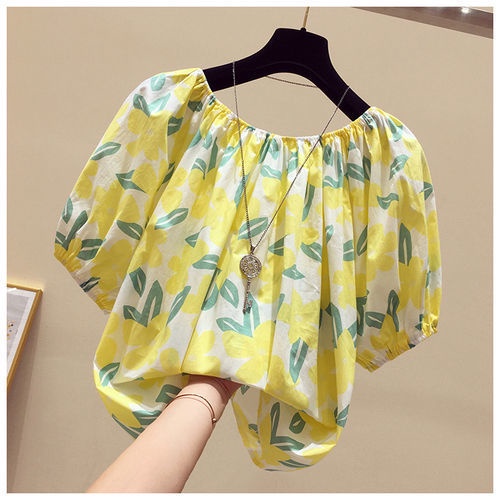 Áo Chiffon Ngắn Tay Trễ Vai Họa Tiết Hoa Thời Trang Mùa Hè Dành Cho Nữ