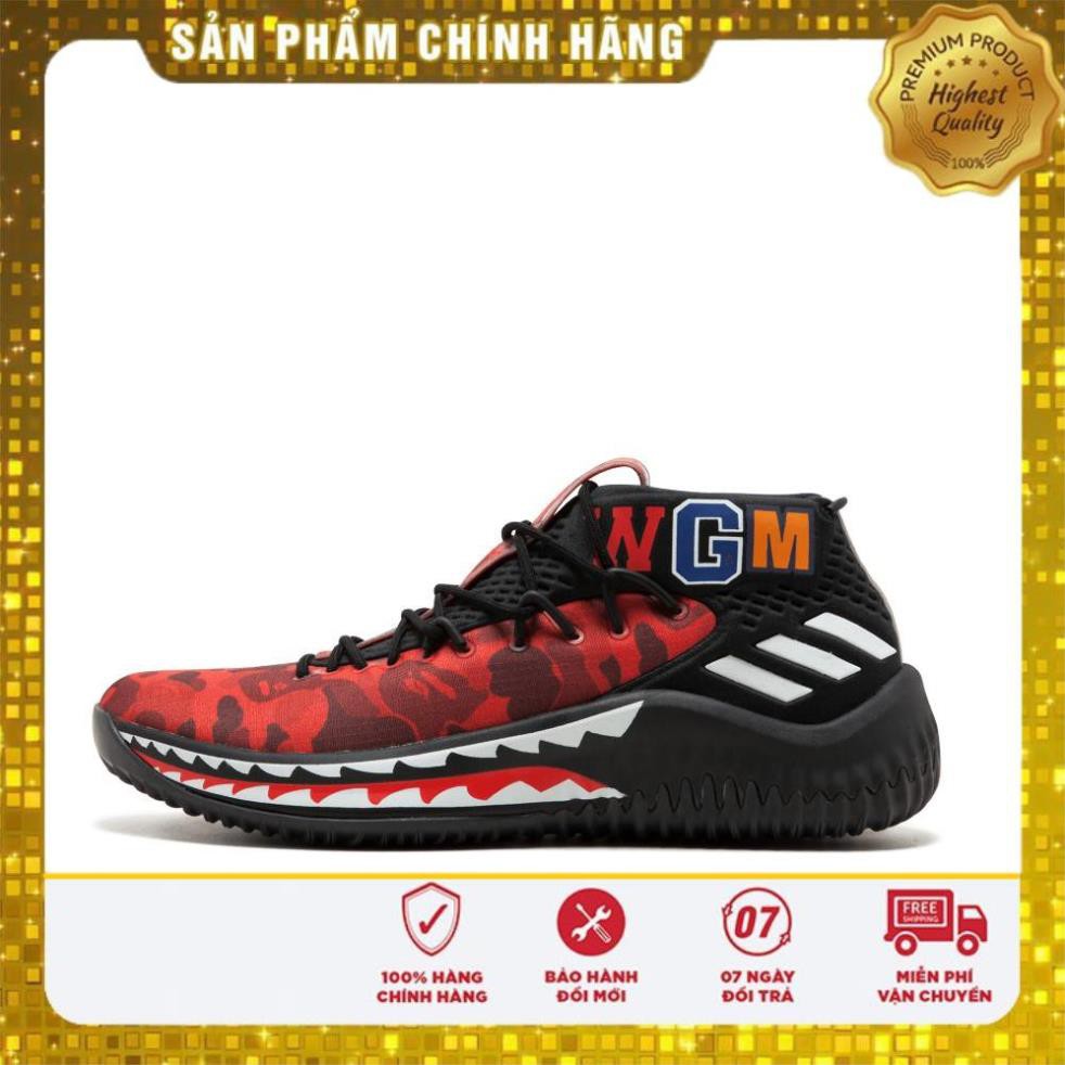 HOT [Chính Hãng] (100% Adidas chính hãng) Giày Adidas Dame 4 Bape RED CAMO . 2020 new HOT