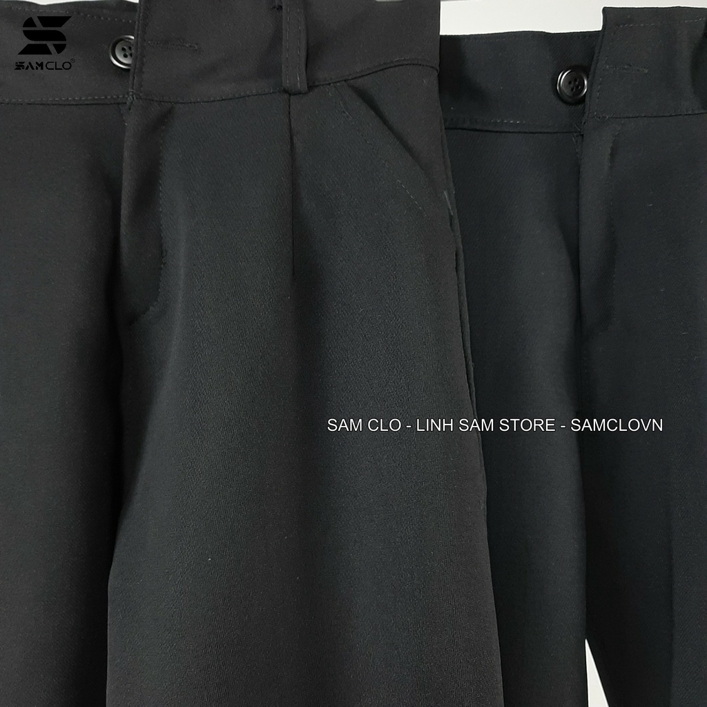 Quần tây đi học nữ cạp cao dáng suông 1 nút