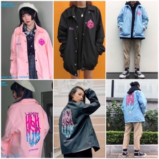 Áo khoác dù 2 lớp Highh Club Exorcism hồng đen xanh unisex