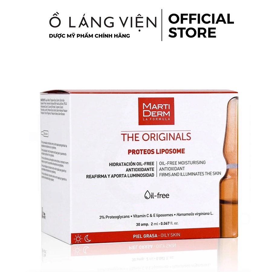 [1 HỘP 30 ống] Ampoule Chống Oxy Hoá, Phục Hồi, Điều Tiết Bã Nhờn MARTIDERM The Originals Proteos Liposome