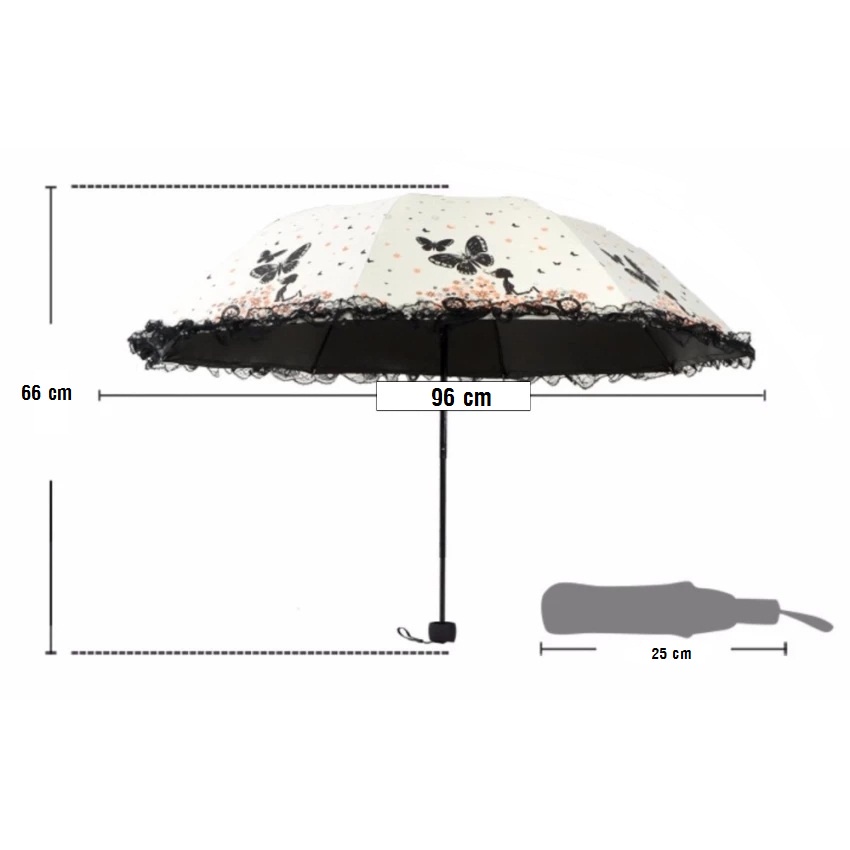 Dù đi mưa che nắng họa tiết Cánh Bướm cực xinh