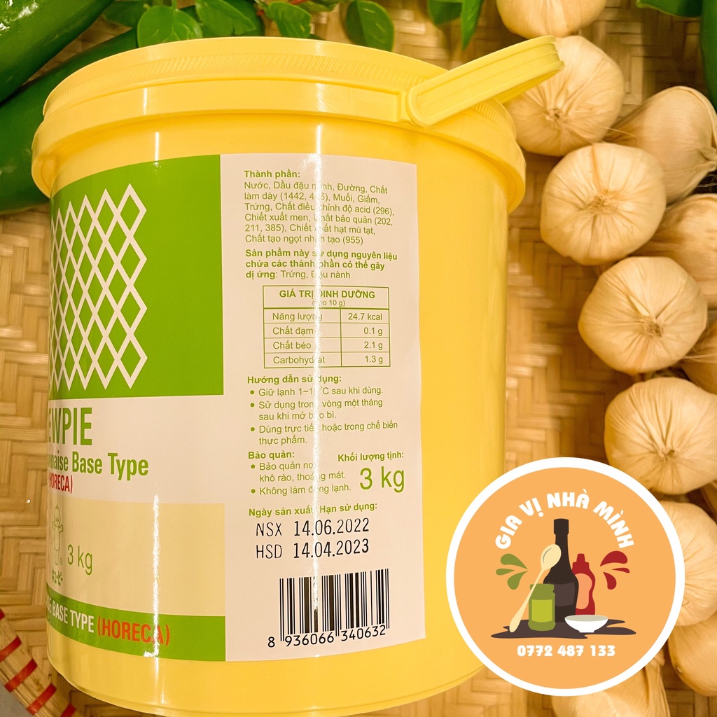 SỐT MAYONNAISE BASA HORECA 3KG KEWPIE