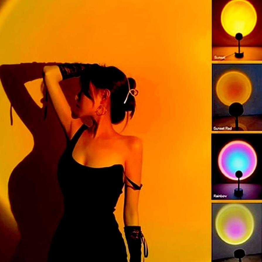 [Hàng Hot]  Đèn Hoàng Hôn TIK TOK, Đèn Chụp Ảnh Sống Ảo Sunset Kèm 4 Miếng Phim Đổi Màu,Trang Trí Phòng Ngủ