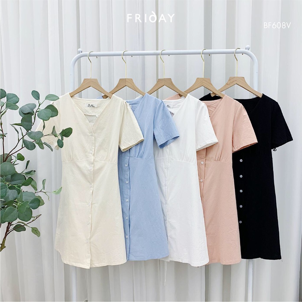 Váy cổ chữ V nơ sau Friday