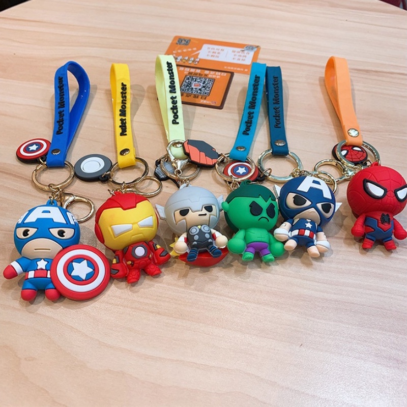 Móc khóa xe ô tô cute siêu anh hùng captain đội trưởng Mỹ siêu ngầu - LERA