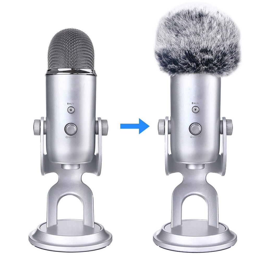 Microphone Furry Windscreen - Mic Wind Cover Fur Filter As Foam Cover For Blue Yeti, Blue Yeti Pro Usb Condenser Mic