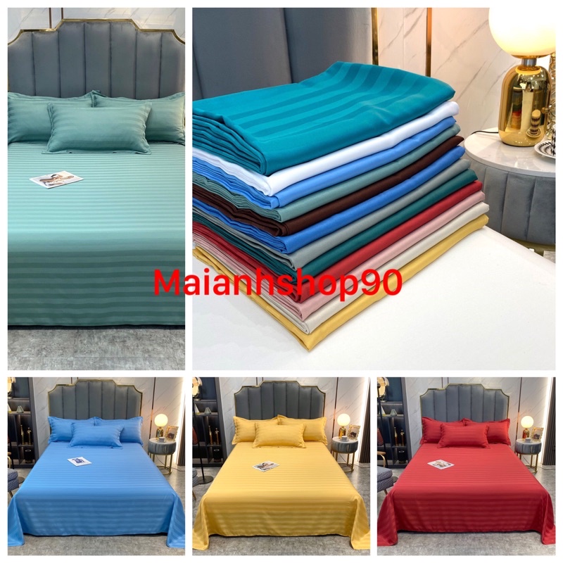 Set ga gối cotong 3F 1 màu chuyên dùng cho nhà nghỉ khách sạn