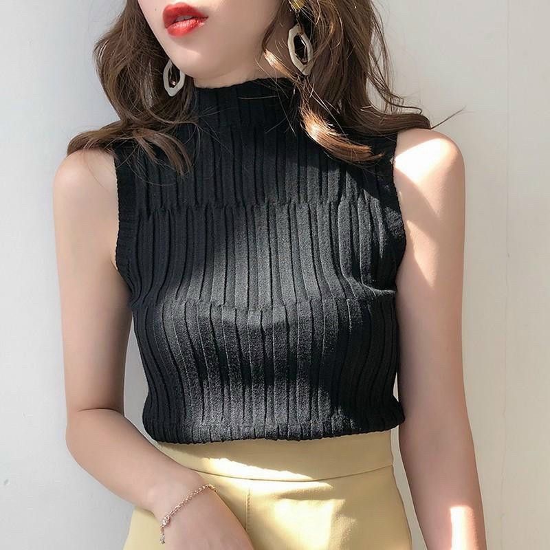 Áo thun Ba lỗ cổ lọ 3 phân sát nách ôm đẹp A15