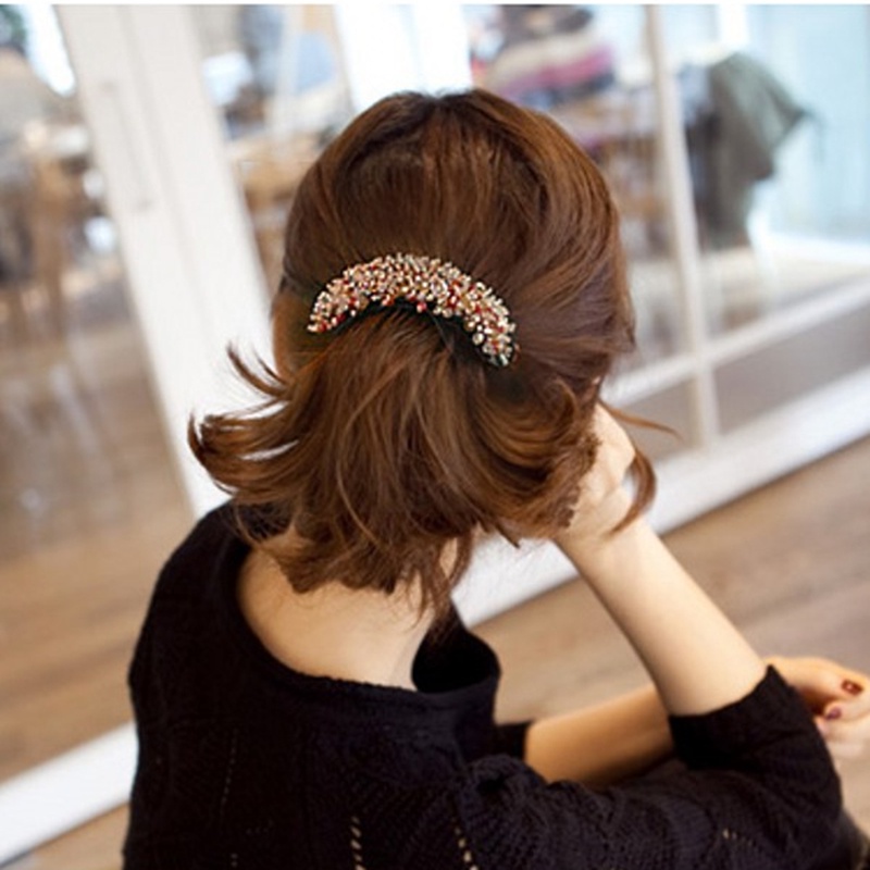 Kẹp Tóc Đính Hạt Pha Lê Nhiều Màu Thời Trang Cho Nữ