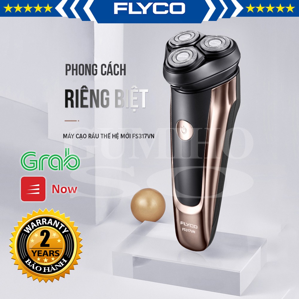 Máy Cạo Râu Đa Năng ✅ FreeShip ✅ Flyco 3 Lưỡi Kép Thân Máy Kháng Nước Sạc Nhanh 1 Giờ FS317VN Hàng Chính Hãng - Gumihos