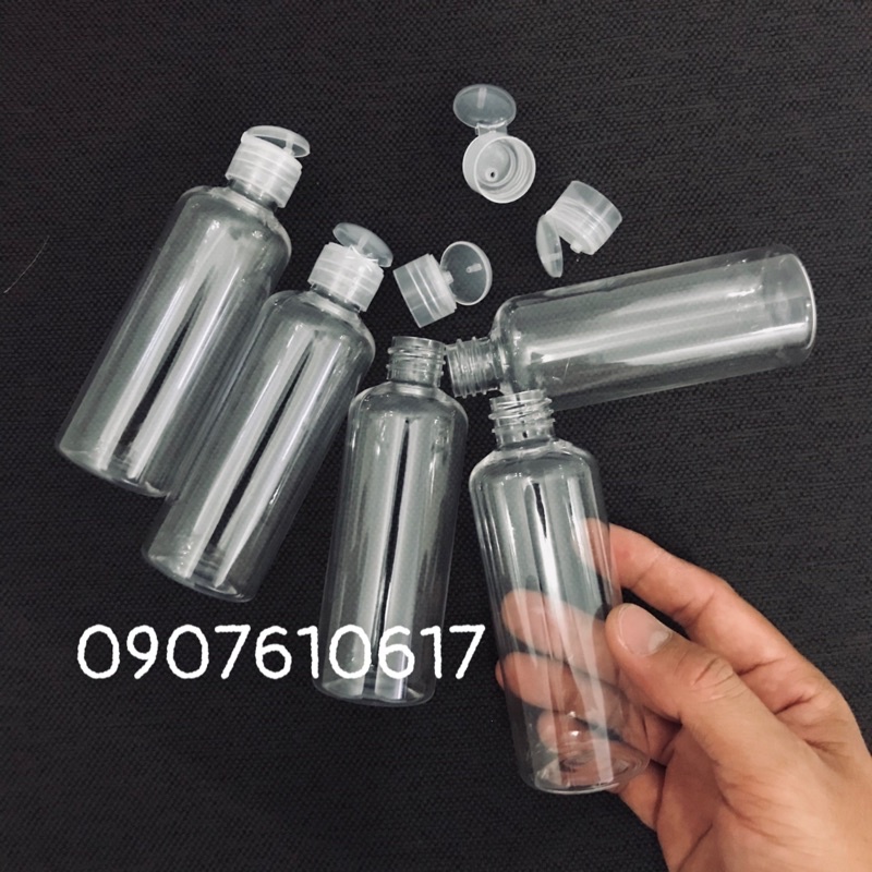 Chai nhựa pet trong suốt 100ml xịt giọt,nắp bật, nắp nhôm vàng, phun sương