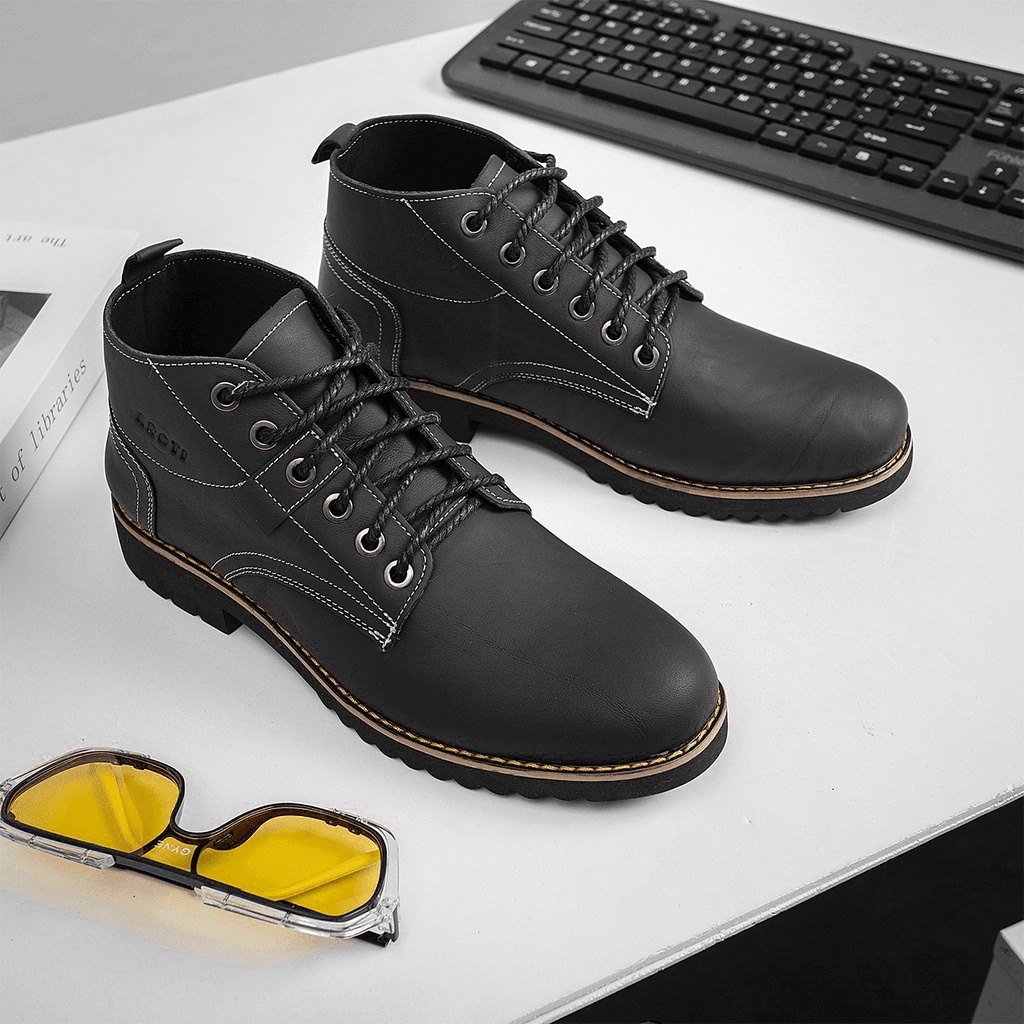 Boot Nam AROTI Cổ Lửng Chất Da Bò Đẹp Cao Cấp,Đế Khâu Chắc Chắn Form Mạnh Mẽ,Cực Nam Tính Màu Xám  G605 sp4