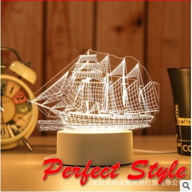 Đèn Ngủ 3d, Đèn Trang Trí, Quà Tặng Sinh Nhật Ý Nghĩa _ Thuyền