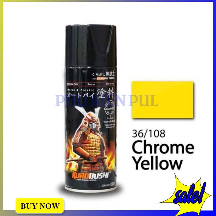 Sơn Xịt Xe Máy Vàng Crom Samurai Chính Hãng 36/108