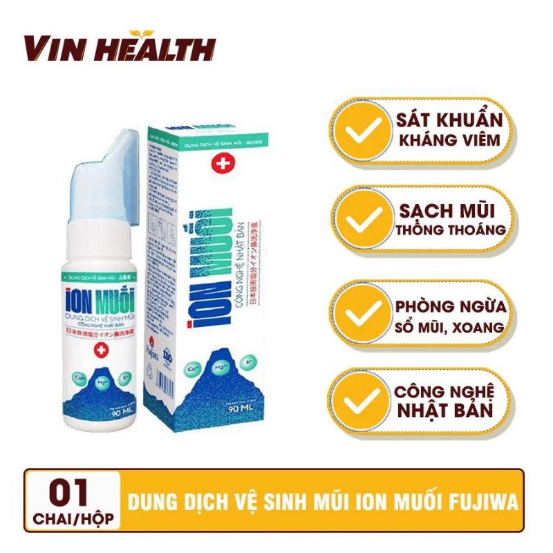 DUNG DỊCH VỆ SINH MŨI, XỊT RỬA MŨI ION MUỐI FUJIWA ( dùng cho người lớn và trẻ em từ 6 tuổi trở lên)