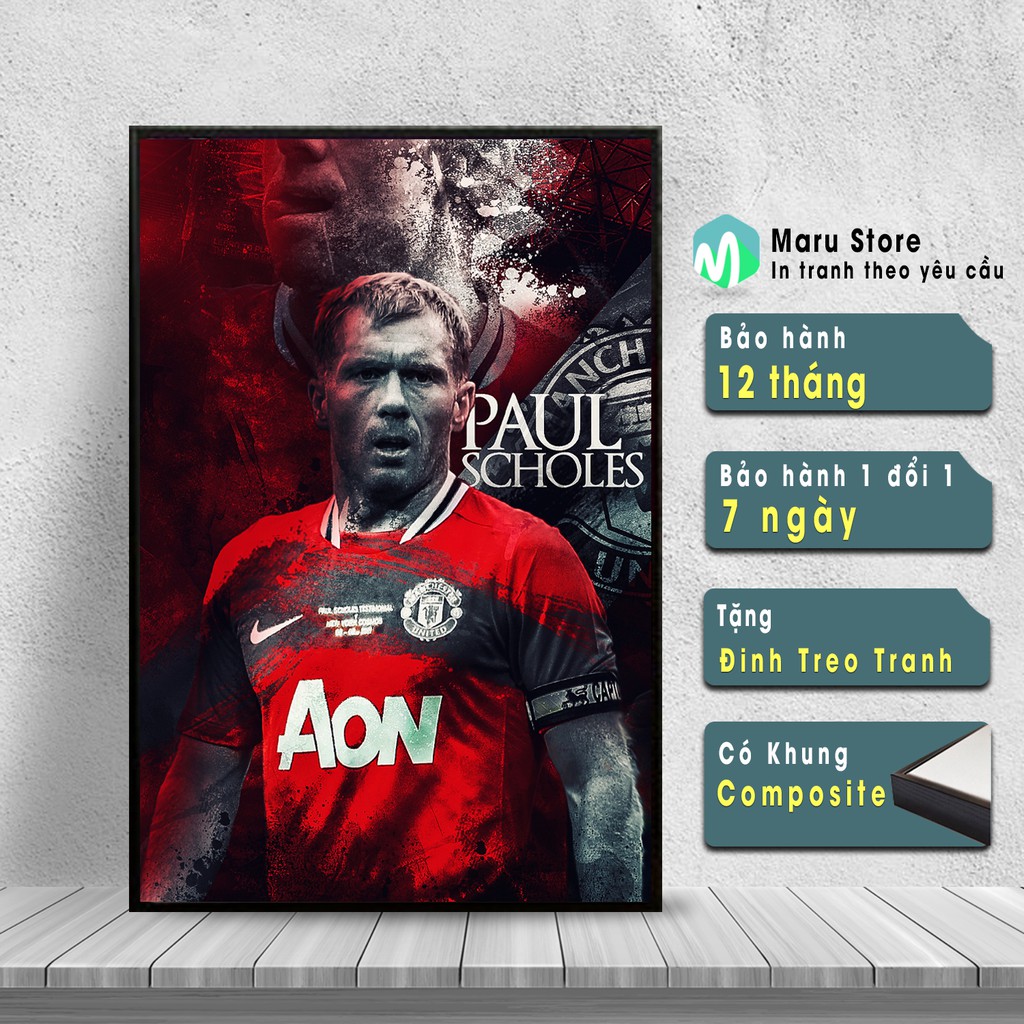 Tranh Treo Tường Paul Scholes, Có Khung Composite Hiện Đại, Bảo Hành 2 Năm