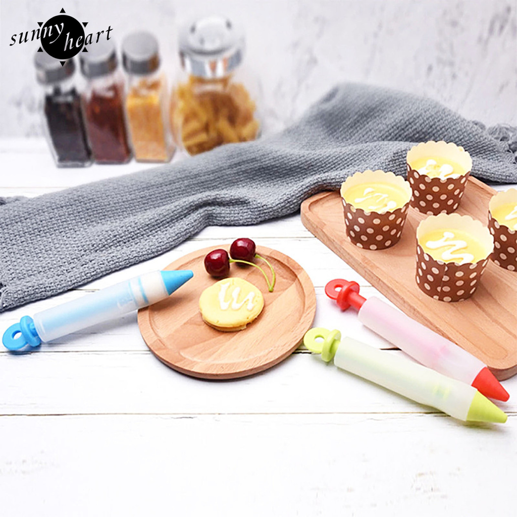 Set 5 Vòi Phun Kem Trang Trí Bánh Bằng Silicone Tiện Dụng
