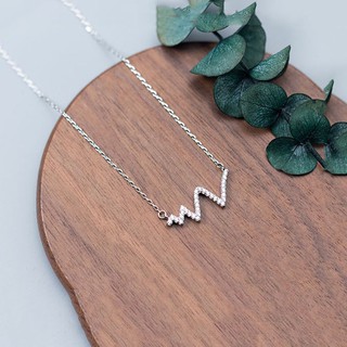 Vòng Cổ Bạc, Dây Chuyền Bạc Ý S925  Nhịp Đập Trái Tim Đính Đá Cho Nữ DB-1585 Đẹp Cao Cấp