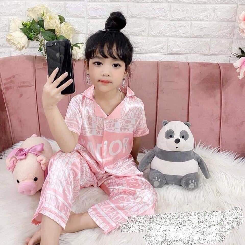 Pijama cho bé gái quần dài tay ngắn