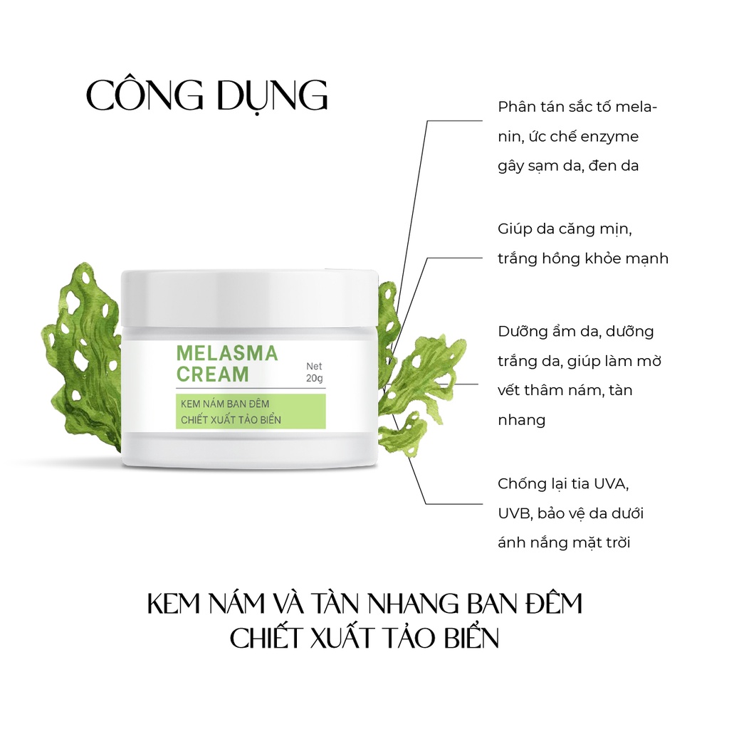 [Mã BMLT30 giảm đến 30K đơn 299K] Kem nám và tàn nhang Truesky Melasma Cream chiết xuất tảo biển 20g