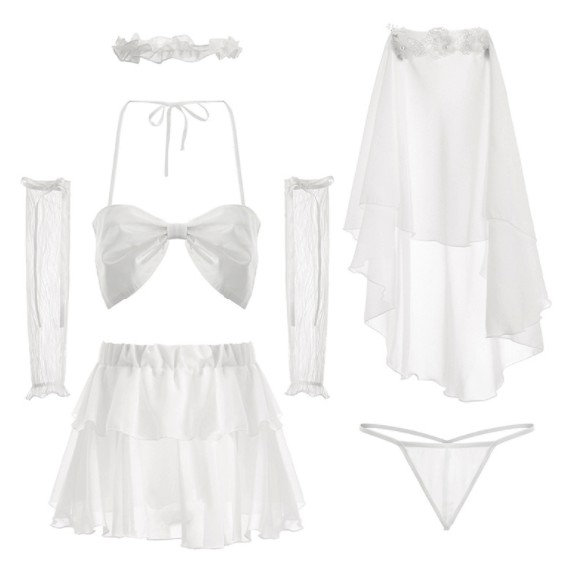 Bộ Đồ Cosplay Nữ ❤️FREESHIP❤️[Giảm 5K nhập mã DONG5] Bộ Đồ Ngủ Cosplay Cô Dâu Cao Cấp + Tặng Quần Chip C04 | BigBuy360 - bigbuy360.vn