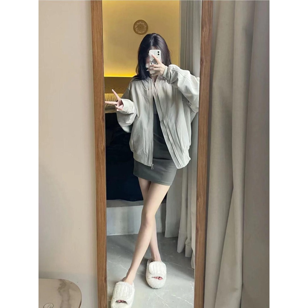 Áo Khoác Bóng Chày Dáng Rộng Cỡ Lớn Thời Trang Xuân Thu Cá Tính Cho Nữ