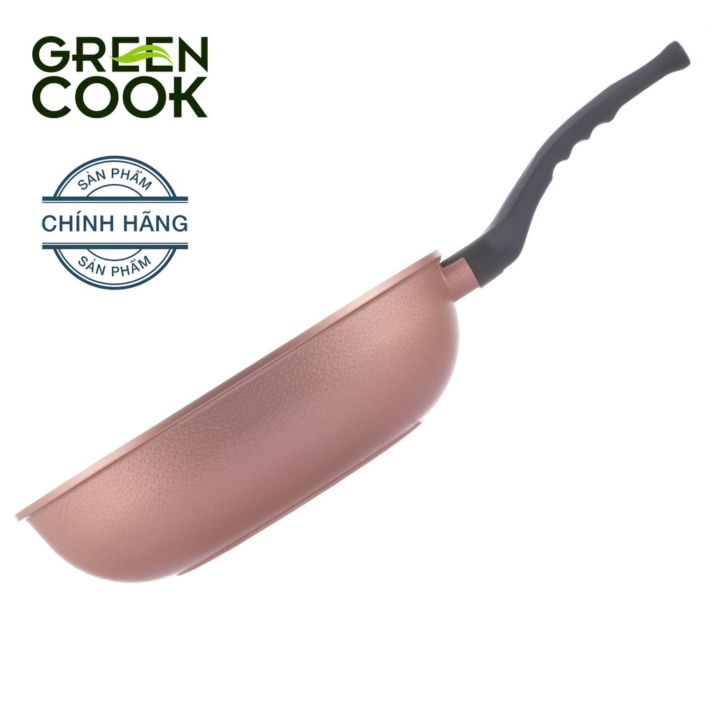 Chảo đúc vân đá đáy từ sâu lòng chống dính 26cm Green Cook GCP05-26IH