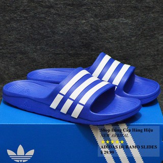 Dép Adidas Duramo màu xanh dương sọc trắng