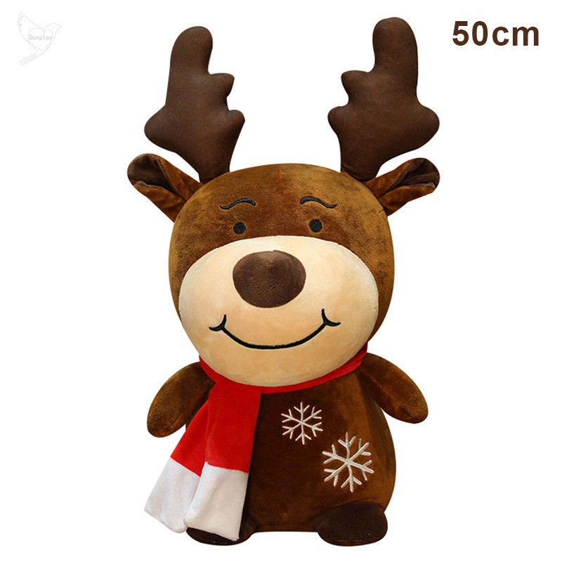 [d] Christmas Plush Toy Elk Doll Stuffed Animal Birthday Doll Pillow for Children Girl Women