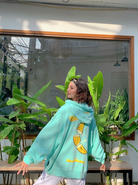 [CHÍNH HÃNG - TẶNG TÚI TOTE] Áo Khoác Trái Chuối Hoodie Zip-Up Black Monkey - Banana Killer Màu Xanh Mint | BigBuy360 - bigbuy360.vn