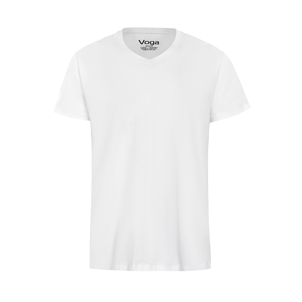 Áo thun nam Voga cổ tim ngắn tay vải thun cotton bốn chiều co dãn, thoáng mát.