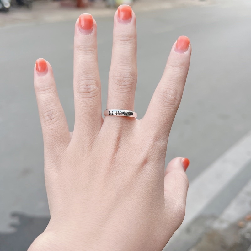 Nhẫn đôi bạc tròn trơn bản to khắc chữ theo yêu cầu DaLiA Jewelry nhẫn bạc trơn basic