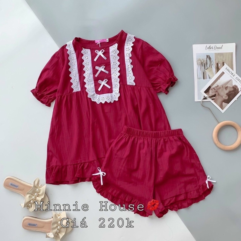 Đồ bộ đùi đũi tiểu thư mặc nhà siêu dễ thương cá tính form 45-60kg | BigBuy360 - bigbuy360.vn