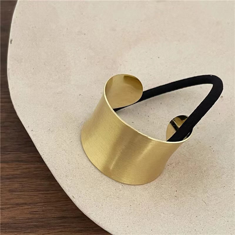 Dây Cột Tóc Màu Vàng Đồng Bằng Hợp Kim Phong Cách Hàn Quốc Thời Trang Cho Nữ