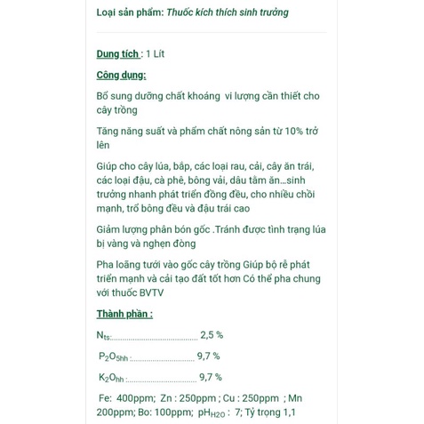 Phân bón lá Bioted 603 - Cây ăn trái - Chai 1 lít