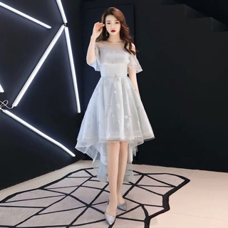 Váy prom bạc đuôi tôm