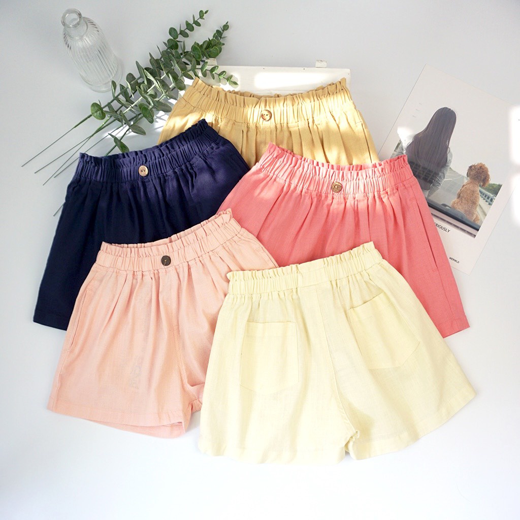 QUẦN SHORT LINEN BKID NHIỀU MÀU CHO BÉ 19-37KG