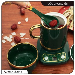 [ HÀNG CHÍNH HÃNG ] Bộ Cốc Sứ Điện Đa Năng - Bảng Điều Khiển Tiếng Việt - Cốc Chưng Yến Kèm Bình Trà , Bát Thìa Tiện Lợi
