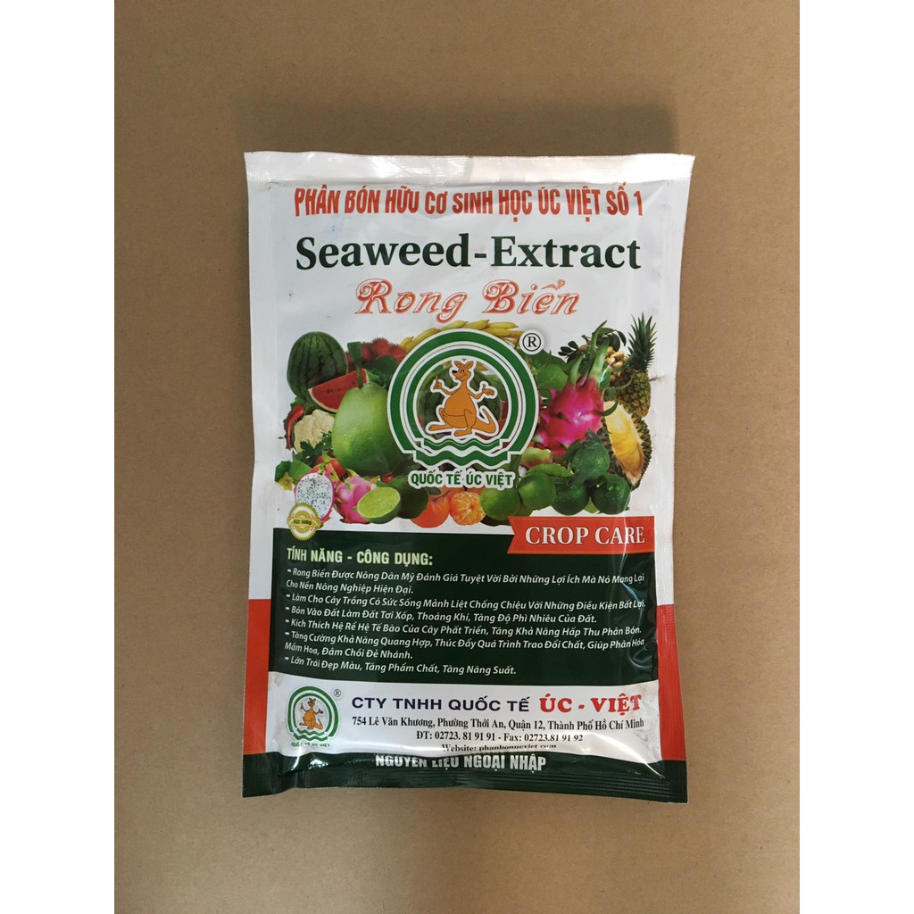 Phân Bón Hữu Cơ Sinh Học Rong Biển , gói 500 Gram , Sử Dụng Thay Thế Phân Chuồng