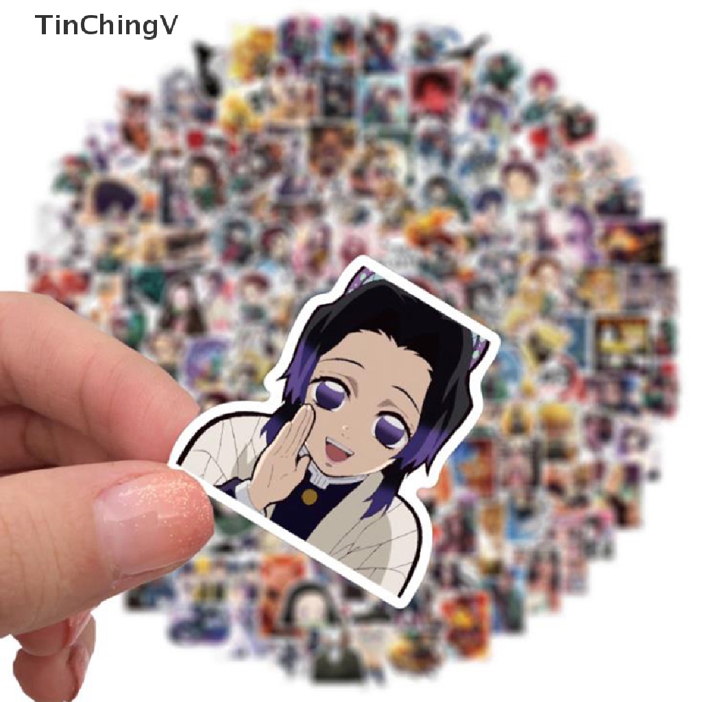 Bộ 200 Sticker Hoạt Hình Demon Slayer Bằng PVC Trang Trí Ván Trượt / Laptop / Guitar DIY