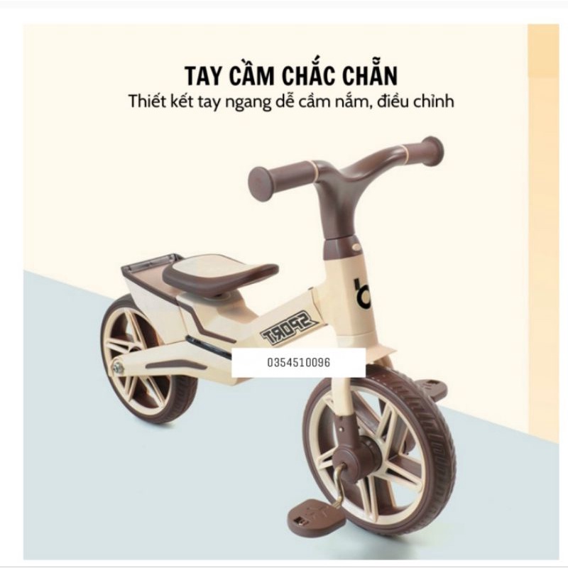 Xe đạp BaoBaoHao 3in1 kiêm xe chòi chân và thăng bằng cho bé yêu