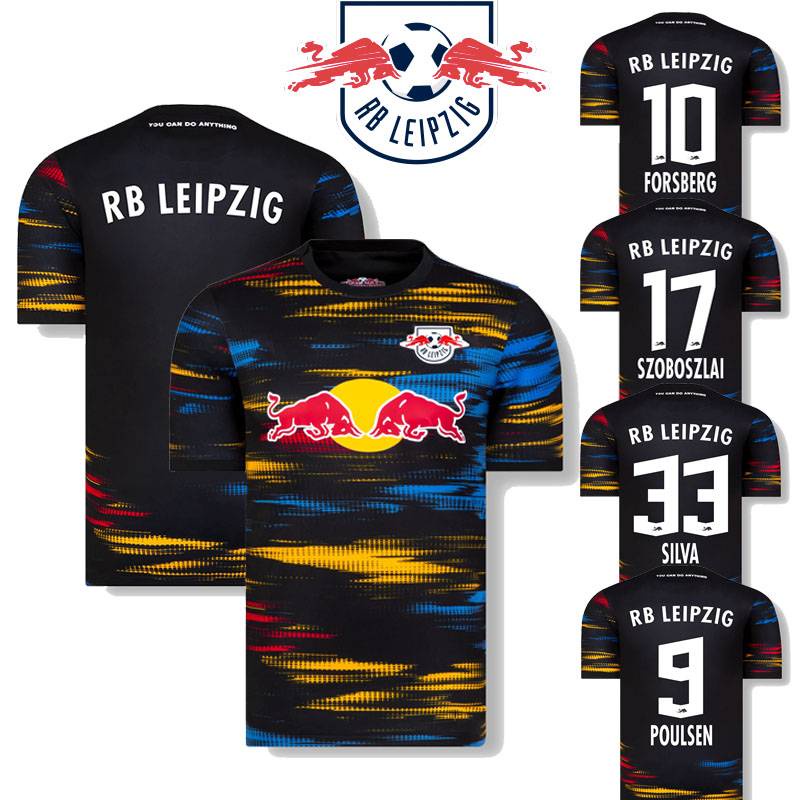 2021-2022 RB Leipzig F.C. Áo Thun Thể Thao In Logo Đội Tuyển Poulsen Forsberg Szoboszlai Silva