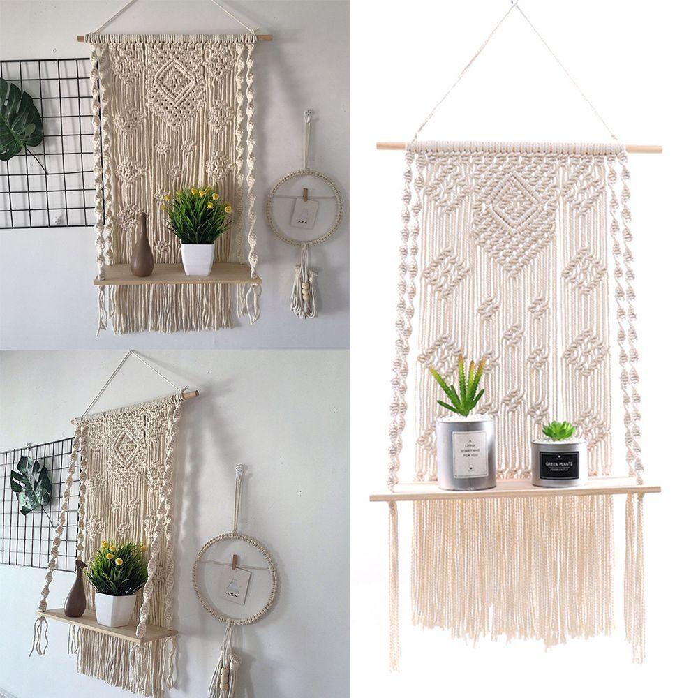 LONTIME Giá Đỡ Chậu Hoa Macrame Đan Tay Phối Tua Rua Nghệ Thuật Phong Cách Boho Dành Cho Phòng Khách